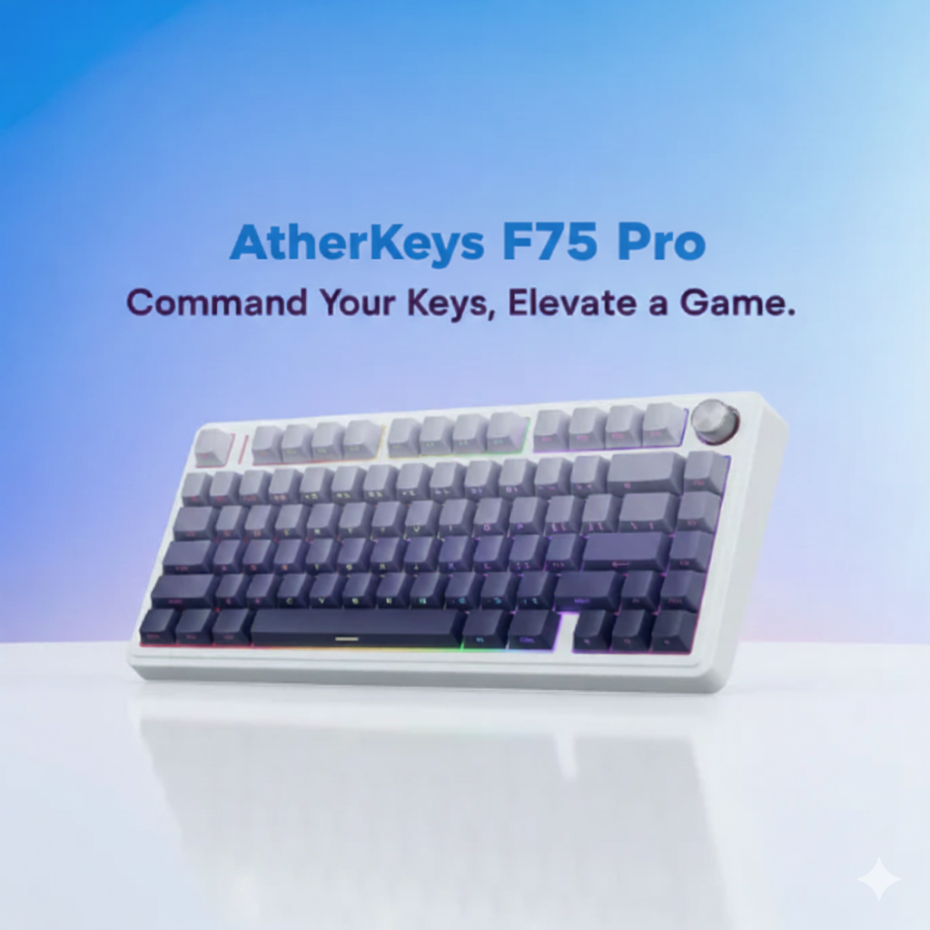AetherKeys X75 Side-Printed Wired & Wireless Mechanical Keyboard