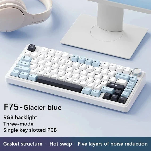 AetherKeys- F75 2.4G Wireless Mechanical Keyboard RGB Customized 75% Layout OEM Profile Gasket Structure