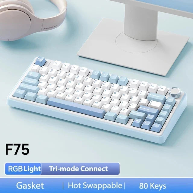 AetherKeys- F75 2.4G Wireless Mechanical Keyboard RGB Customized 75% Layout OEM Profile Gasket Structure